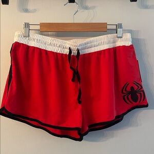 Marvel Red and White Athletic Shorts, Spider-Man